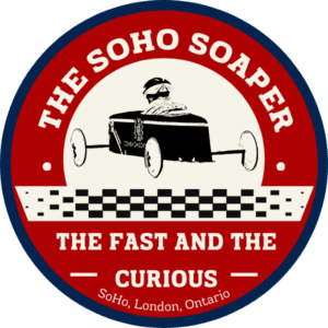 White t-shirt with the SoHo Soaper logo displayed on the front.